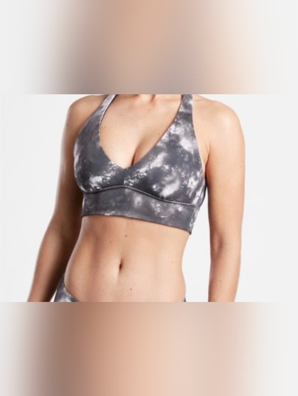 Gray Tie-Dye Bikini Top